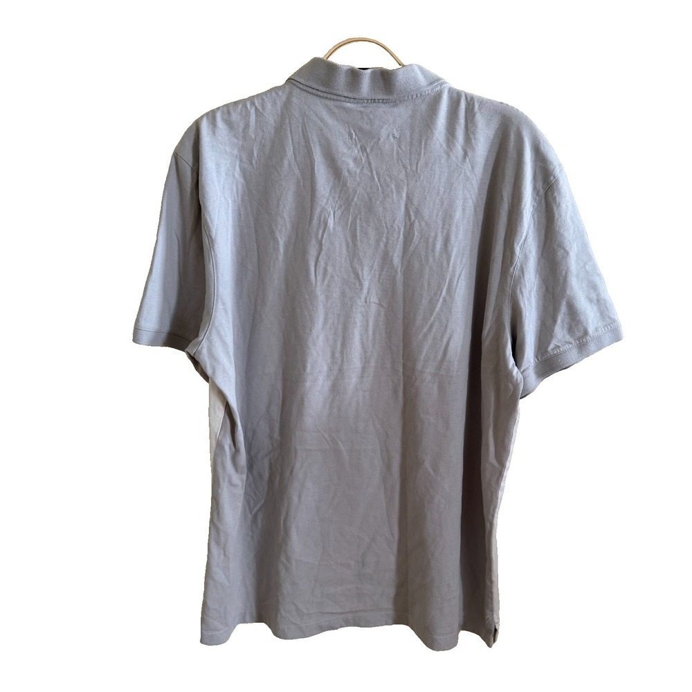 Calvin Klein Polo Gray and White Striped Cotton Preppy Men's Large Lightweight - Picture 2 of 4